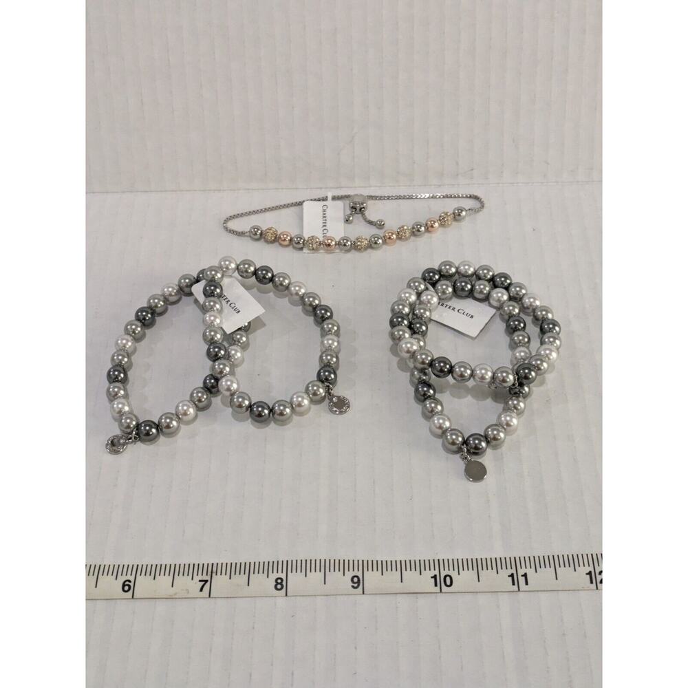 Charter Club A Lot of Bracelet Imitation Pearl Crystal 3 Pack New with Tag‎